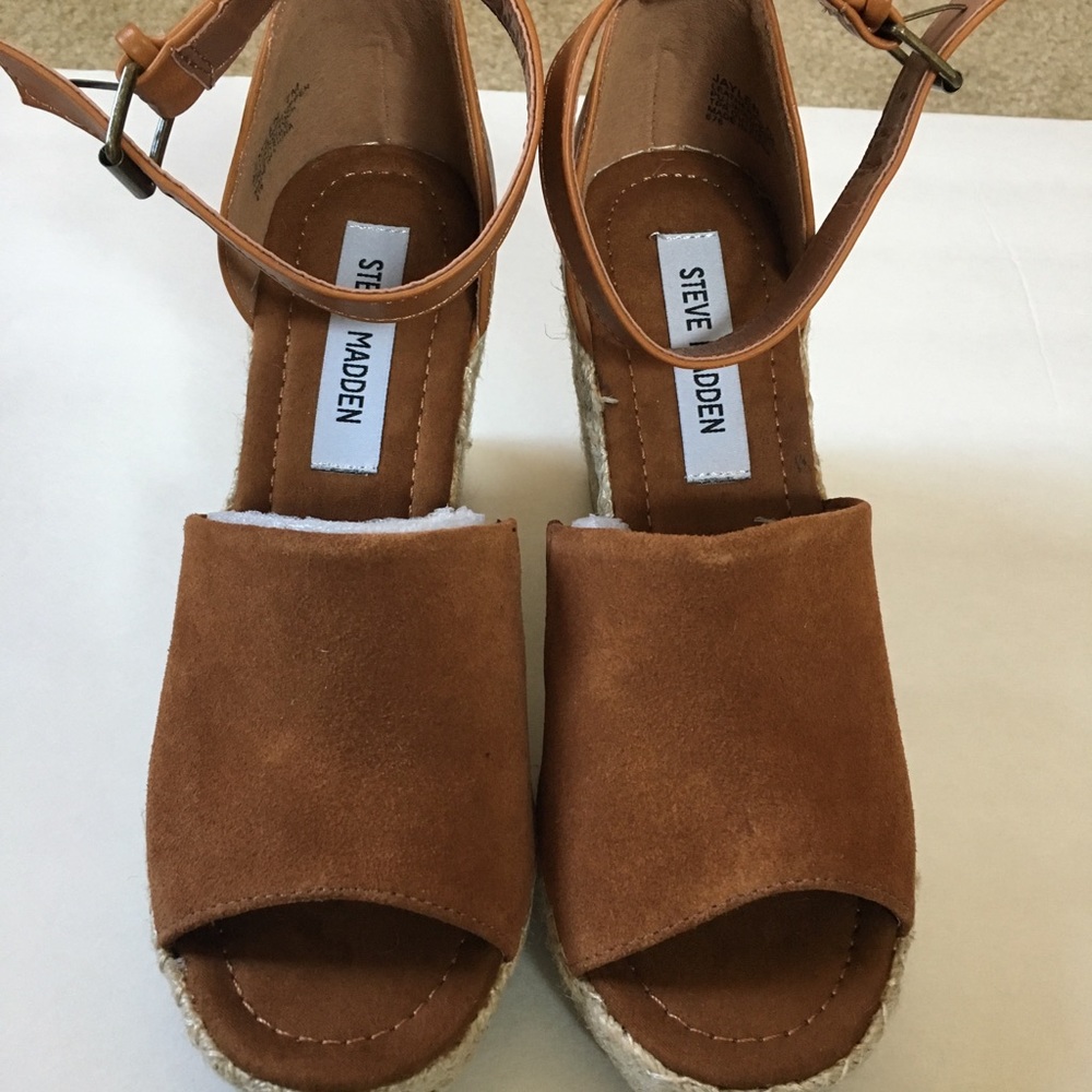 Steve Madden Jaylen Cognac Suede Espadrilles